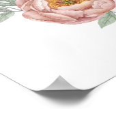 Stoffige Roze Bloemrijke Bruidsuitnodiging Foto We Poster (Hoek)