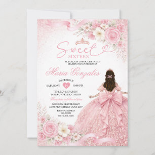 Stoffige Roze Bloemrijke Charra Prinses Sweet Sixt Kaart