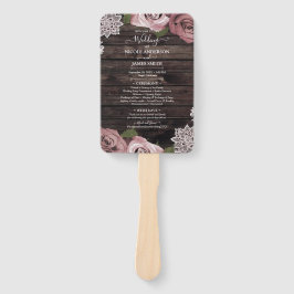 Stoffige Roze Bloemrozen Rustieke Houten Kant Trou Handwaaier