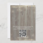 Stoffige Roze Bloemstuk Mason Jar Rustieke QR Code Kaart (Achterkant)