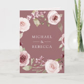 Stoffige Roze Blush Bloem Ampersand QR Code Trouwd (Voorkant)