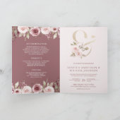 Stoffige Roze Blush Bloemige Ampersand QR Code Tro (Binnen)