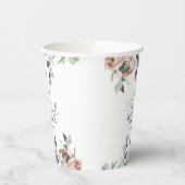 Stoffige Roze Blush Bloemige Eucalyptus Bruids Sho Papieren Bekers (Links)