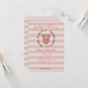 Stoffige Roze Blush Roze Strepen Baby Meisje Showe Kaart