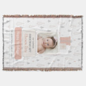 Stoffige Roze Boho Baby's 1e Foto Kerstmis Deken (Voorkant)