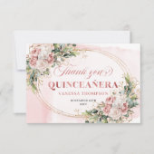 Stoffige Roze Boho Bloemige Bedankkaart voor Elega (Voorkant)