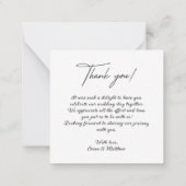 Stoffige roze boho bloemige trouwkaart bedankbrief notitiekaartje (Achterkant)