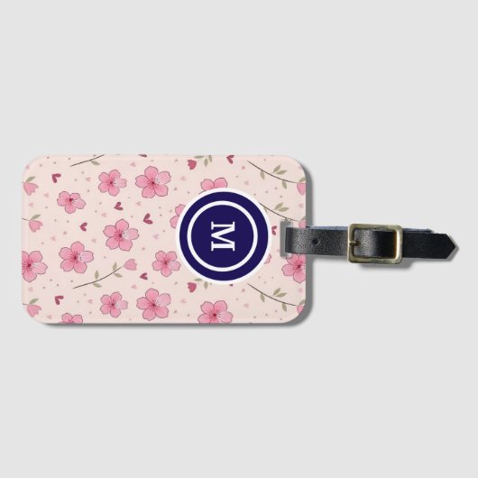 Stoffige Roze Boho Bloemige Waterverf Custom Bagagelabel (Voorkant (horizontaal))
