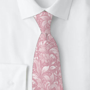 Stoffige Roze Botanische Batik Stropdas