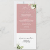 Stoffige Roze Botanische Bloemige All-in-One Kaart (Achterkant)