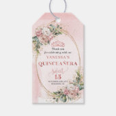 Stoffige Roze Botanische Boho Cadeautag Styled Qui Cadeaulabel (Voorkant)