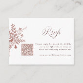 Stoffige Roze Botanische Trouw QR Code RSVP Informatiekaartje (Voorkant)