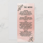 Stoffige Roze Botanische Trouwmenu , Trouwmenu Menu (Voorkant / Achterkant)