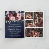 Stoffige Roze Bourgondië Bloemen QR Code Marine Hu (Binnen)