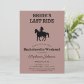 Stoffige Roze Bruid's Laatste Rit Bachelorette Wee Kaart (Staand voorkant)