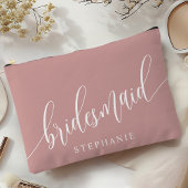 Stoffige Roze Bruidsmeisje Moderne Calligrafie Etui
