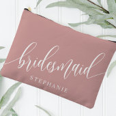 Stoffige Roze Bruidsmeisje Moderne Calligrafie Etui