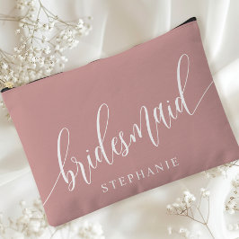 Stoffige Roze Bruidsmeisje Moderne Calligrafie Etui