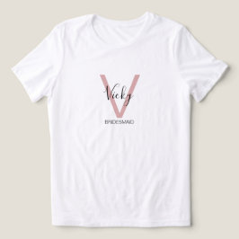 Stoffige Roze Bruidsmeisje Monogram Tri-Blend Shirt