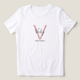 Stoffige Roze Bruidsmeisje Monogram Tri-Blend Shirt