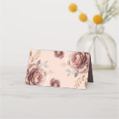 Stoffige Roze Bruidsthee Plaatskaartje (Achterkant)