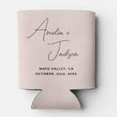 Stoffige roze bruiloft gunst te hebben en te houde blikjeskoeler (Achterkant)