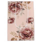 Stoffige Roze Bruiloft Hoge Thee Party Aangepast Medium Cadeauzakje (Achterkant)