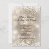 Stoffige Roze Champagne Glitter Bruiloft Kaart (Voorkant)