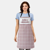 Stoffige Roze Check Custom Schort (Gedragen)