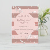 Stoffige Roze Cirkel Frame Meisje Save the date (Staand voorkant)