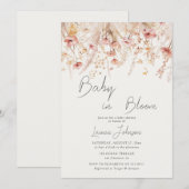 Stoffige Roze Crème Wilde Bloemen Klaprozen Baby S Kaart (Voorkant / Achterkant)