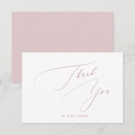 Stoffige Roze DIY kleuren Luxe Script Bedankt