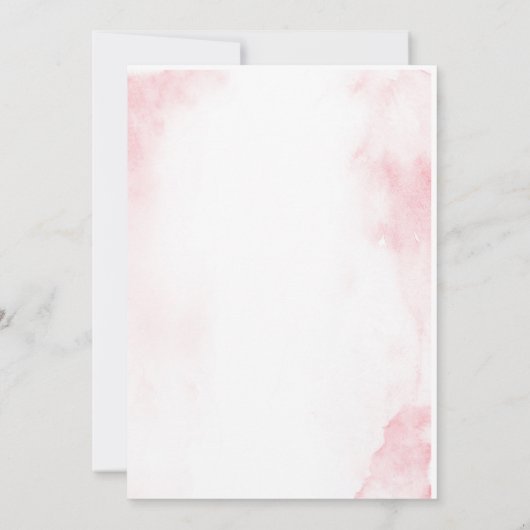 Stoffige roze doop uitnodiging (Achterkant)