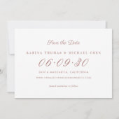 Stoffige Roze Drie Foto Collage Trouwdag Save The Date (Achterkant)