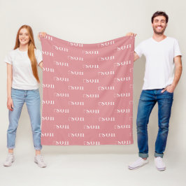 Stoffige Roze Eenvoudige Gepersonaliseerde Herhale Fleece Deken