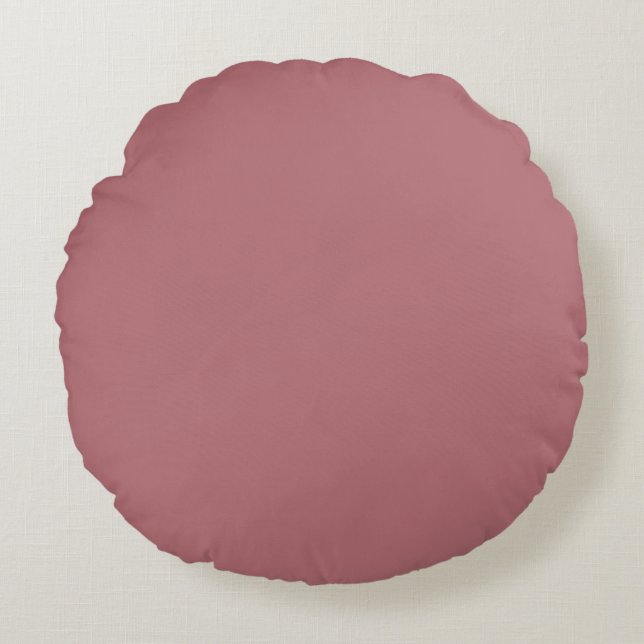 Stoffige Roze Effen Kleur Rond Kussen (Voorkant)