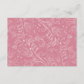 Stoffige roze elegante bloemenbruiloft accommodati informatiekaartje (Achterkant)