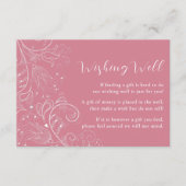 Stoffige roze elegante bloemenbruiloft die goed we informatiekaartje (Voorkant)