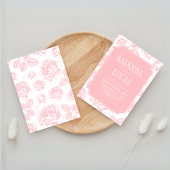 Stoffige Roze Elegante Chinoiserie Wedding Kaart