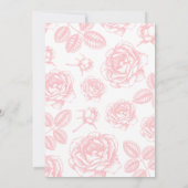 Stoffige Roze Elegante Chinoiserie Wedding Kaart (Achterkant)