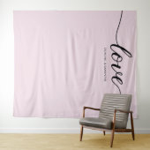 Stoffige Roze Elegante Liefde Script Trouw achterg Wandkleed (In Situ (horizontaal))