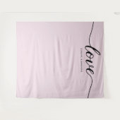 Stoffige Roze Elegante Liefde Script Trouw achterg Wandkleed (Voorkant (horizontaal))