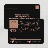 Stoffige Roze Elegante Minimalistische RSVP Postka (Voorkant / Achterkant)