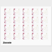Stoffige Roze Elegante Moderne Bloem Doop Vierkante Sticker (Vel)