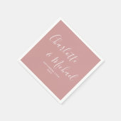 Stoffige Roze Elegante Script Minimalistisch Servet (Hoek)