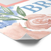 Stoffige Roze en Blauwe Bloemige foto Prop Kader B Poster (Hoek)