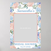 Stoffige Roze en Blauwe Bloemige foto Prop Kader B Poster (Voorkant)