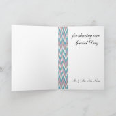 Stoffige roze en blauwe iKat Bedankkaart (Binnen)