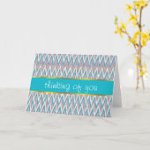 Stoffige roze en blauwe iKat Kaart (Gele Bloem)