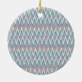 Stoffige roze en blauwe iKat Keramisch Ornament (Achterkant)